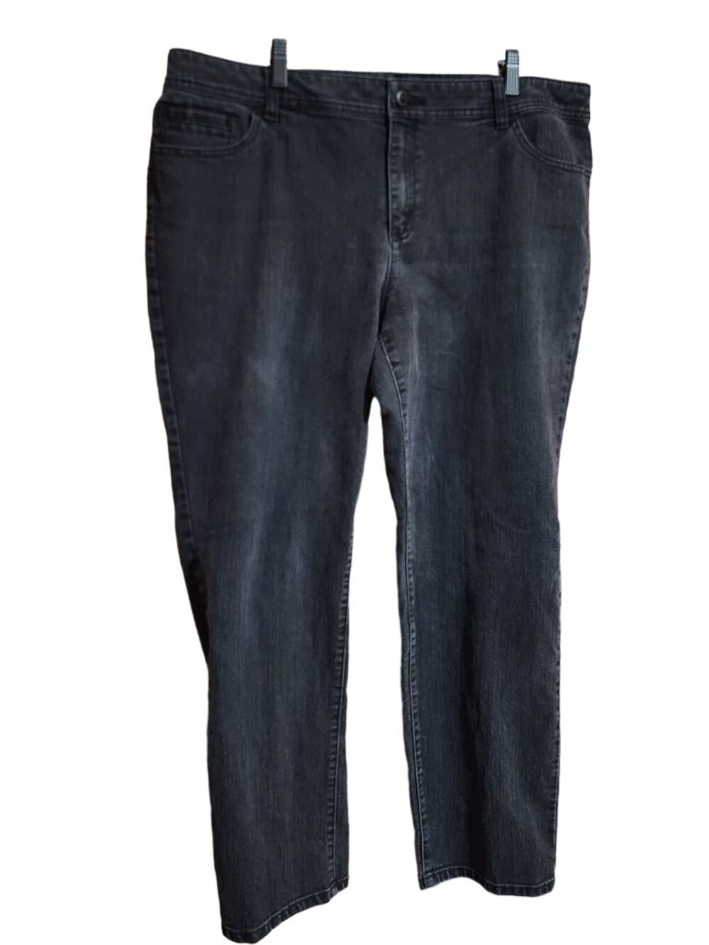 Chico's Black Straight Leg Womens Denim Jeans Size 3 Short
